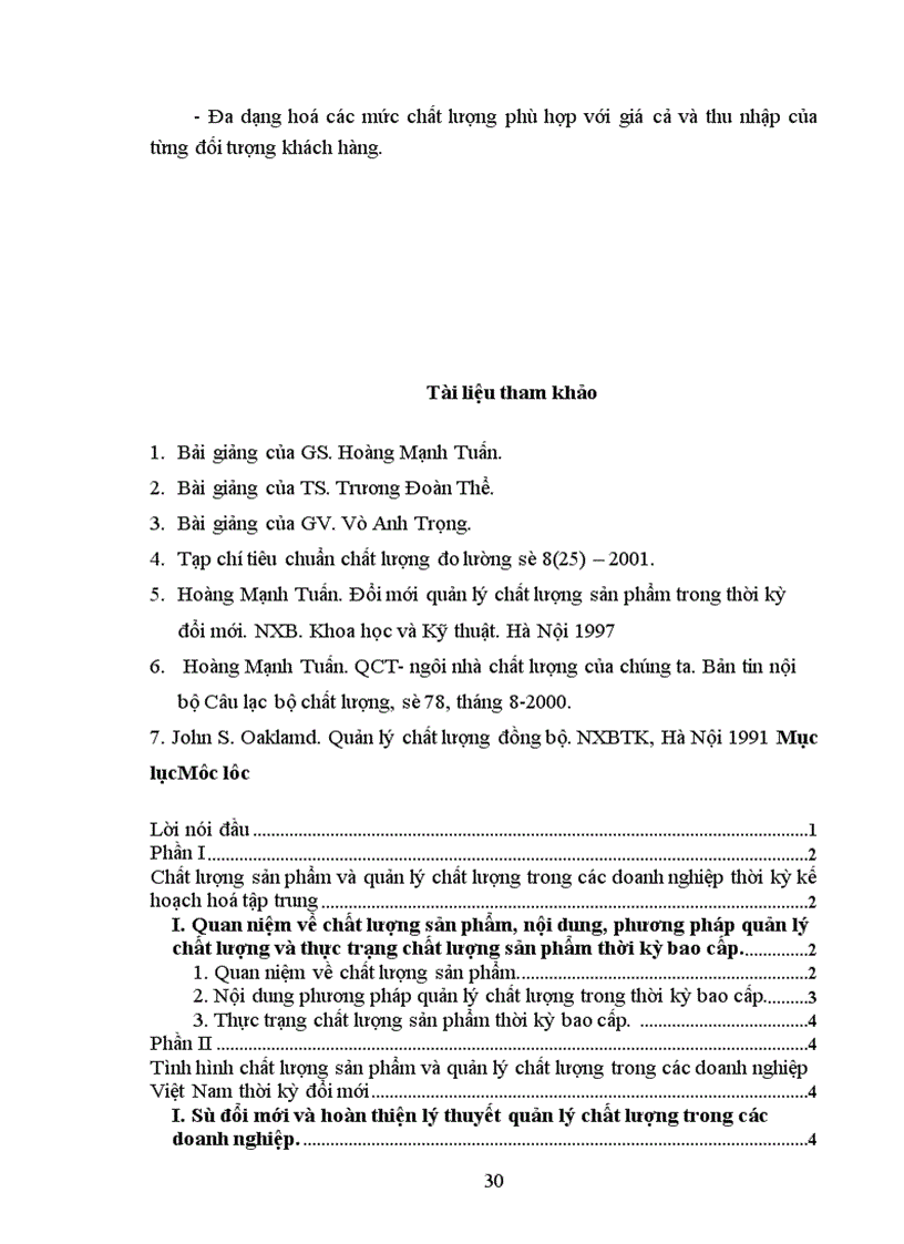 image for page Vấn đề chất lượng sản phẩm và quản lý chất lượng trong các doanh nghiệp Việt Nam hiện nay 1