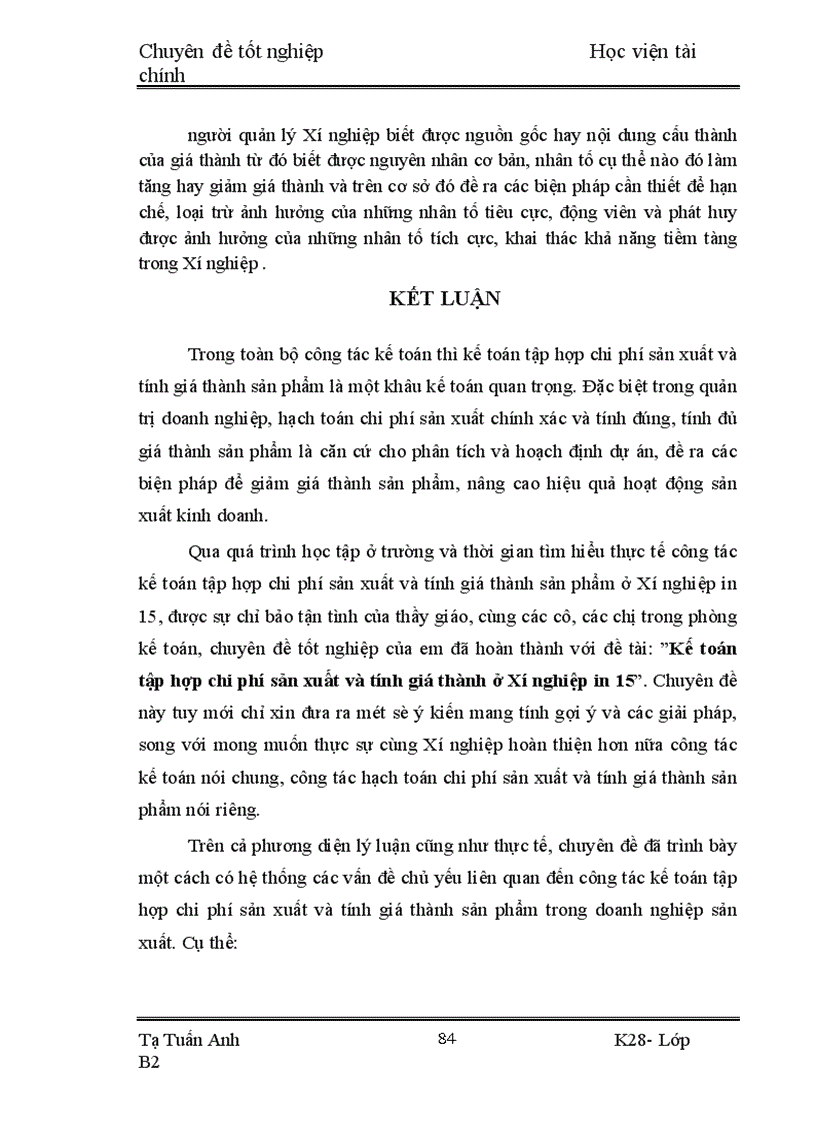 image for page Kế toán tập hợp chi phí sản xuất và tính giá thành ở Xí nghiệp in 15 1