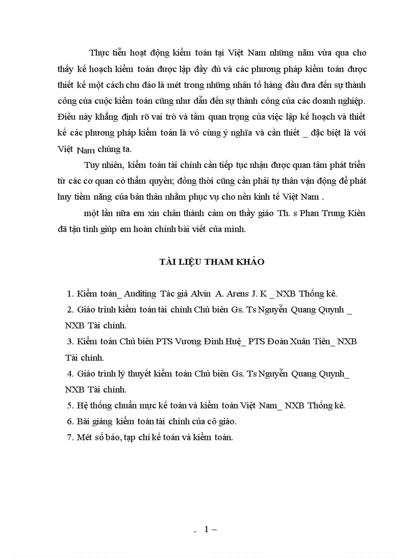 image for page Lập kế hoạch và thiết kế các phương pháp kiểm toán trong kiểm toán báo cáo tài chính ở Việt Nam