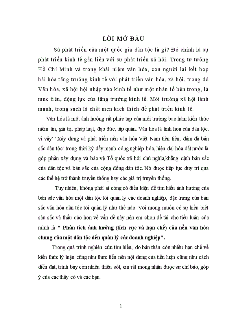 image for page Phân tích ảnh hưởng tích cực và hạn chế của nền văn hóa chung của một dân tộc đến quản lý các doanh nghiệp