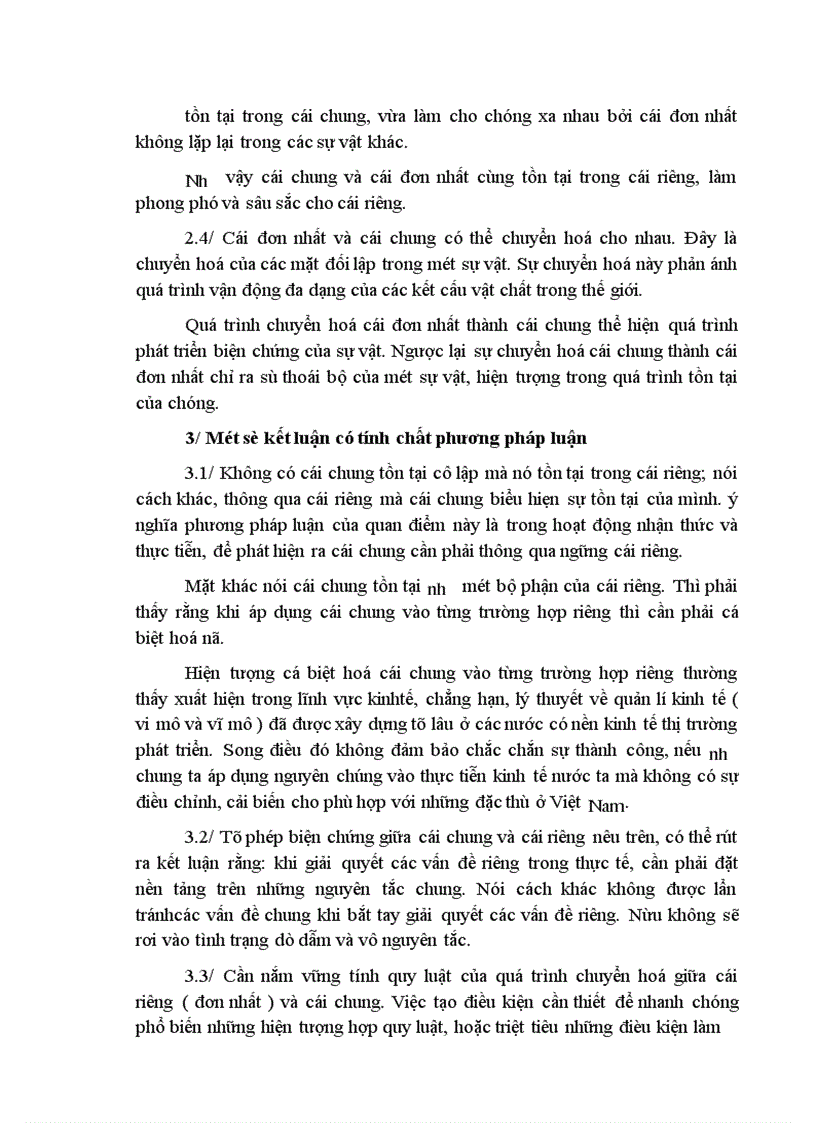 image for page Quan hệ giữa cái chung và cái riêng và vận dụng vào xây dựng nền kinh tế thị trường ở nước ta