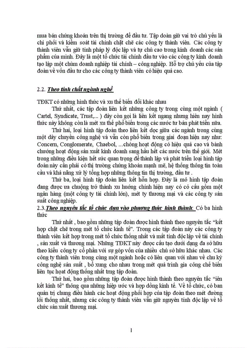 image for page Mô hinh tập đoàn kinh tế ở Việt nam Thực trạng và phương hướng phát triển 1