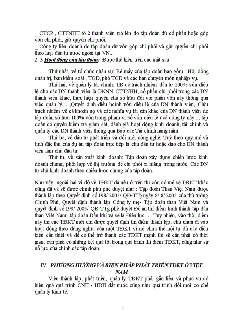 image for page Mô hinh tập đoàn kinh tế ở Việt nam Thực trạng và phương hướng phát triển 1