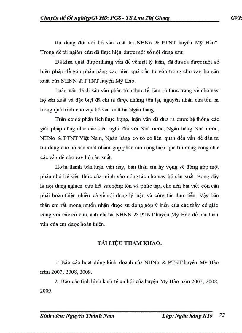 image for page Giải pháp mở rộng cho vayi hộ sản xuất tại NHNo PTNT huyện Mỹ Hào