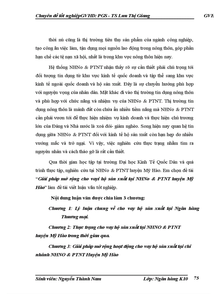 image for page Giải pháp mở rộng cho vayi hộ sản xuất tại NHNo PTNT huyện Mỹ Hào