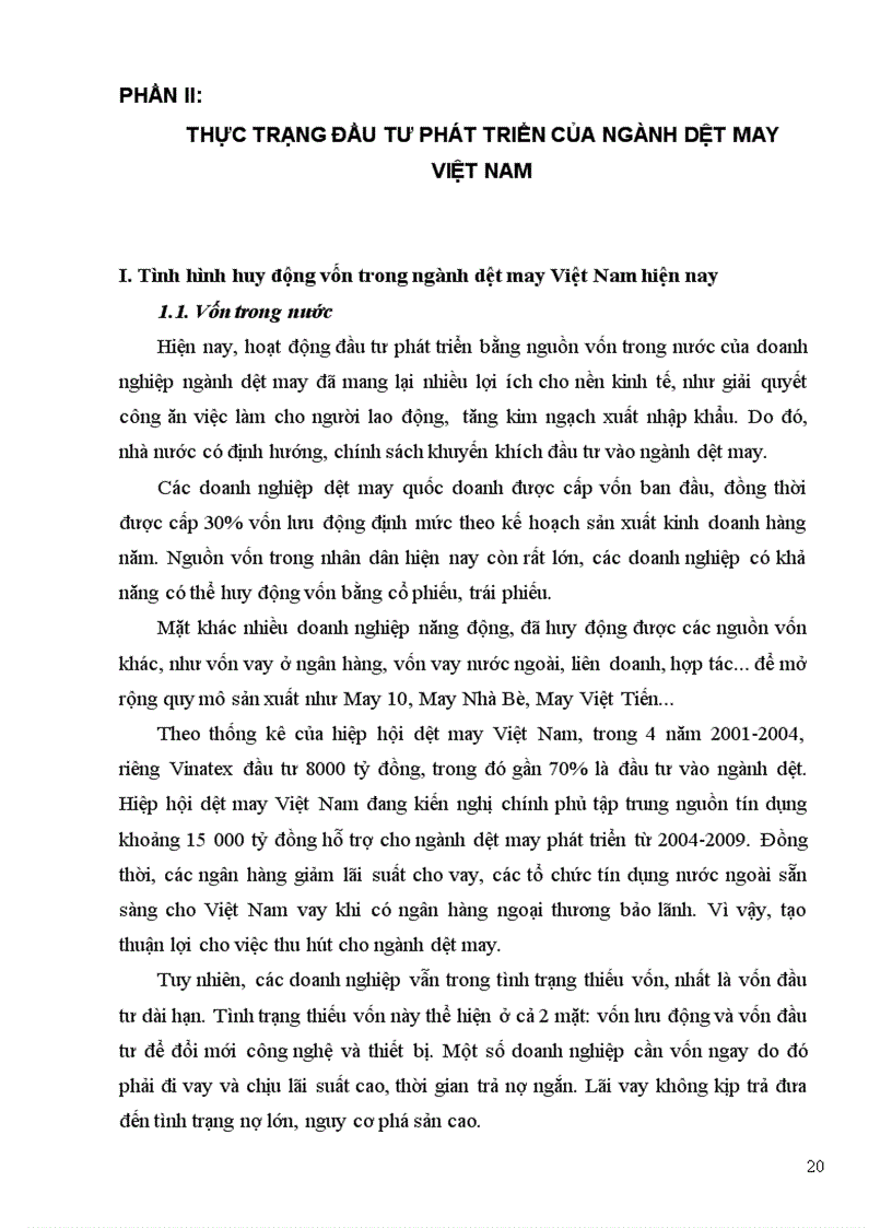 image for page Tình hình đầu tư phát triển trong ngành dệt may Việt Nam 1