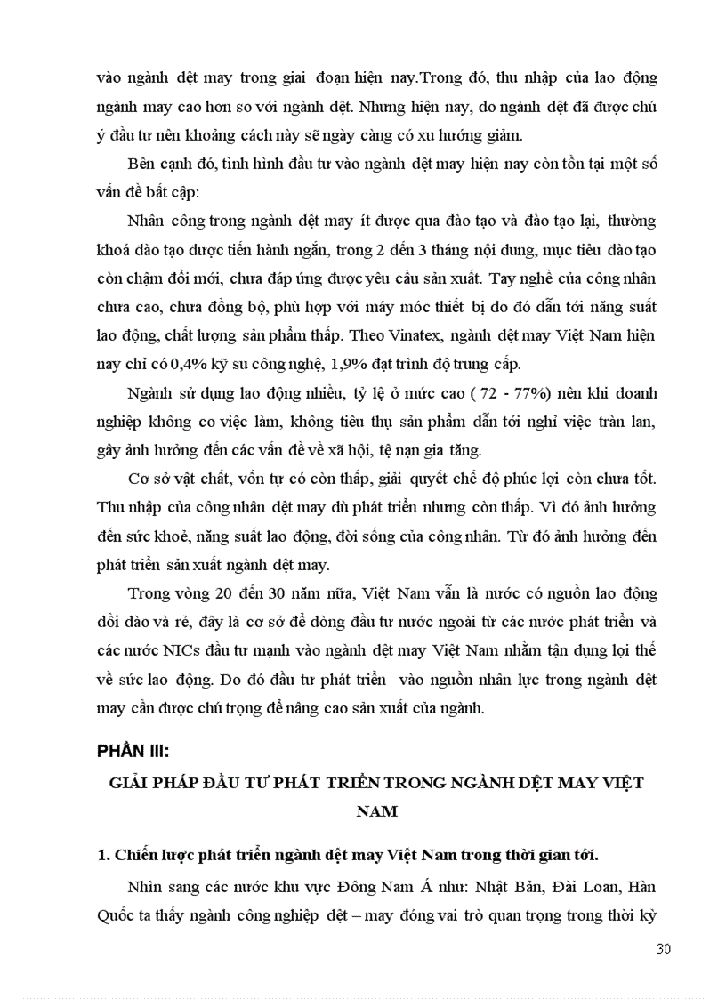 image for page Tình hình đầu tư phát triển trong ngành dệt may Việt Nam 1