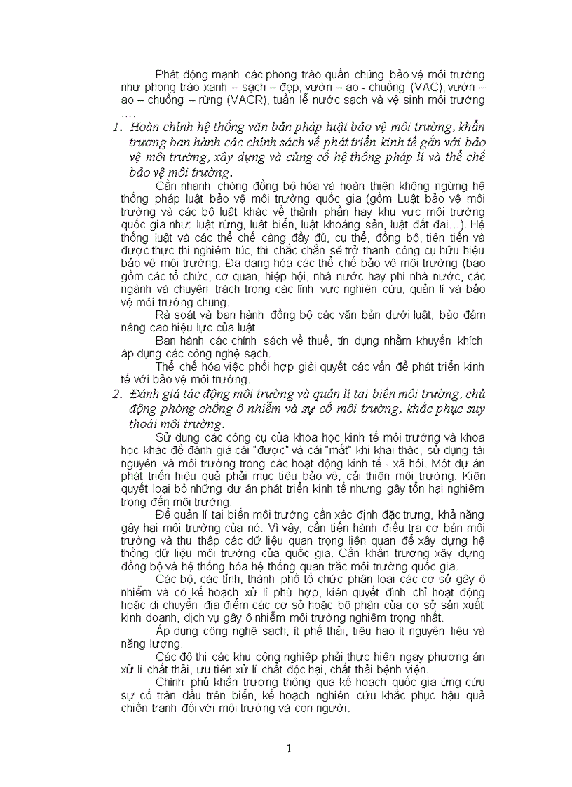 image for page Một số giải pháp để kết hợp phát triển kinh tế và bảo vệ môi trường sinh thái ở nước ta