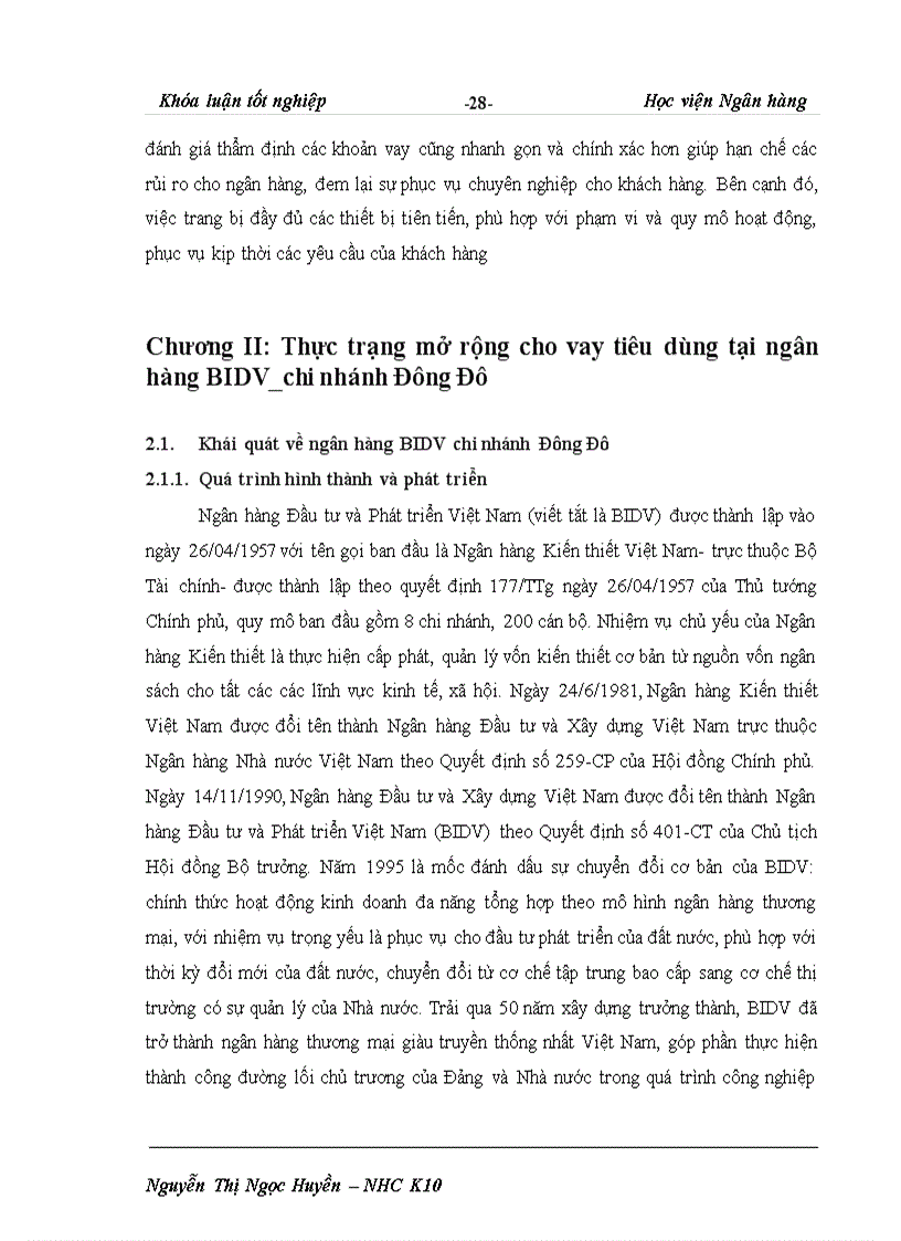 image for page Giải pháp mở rộng cho vay tiêu dùng tại Ngân hàng Đầu tư và Phát triển Việt Nam Chi nhánh Đông Đô