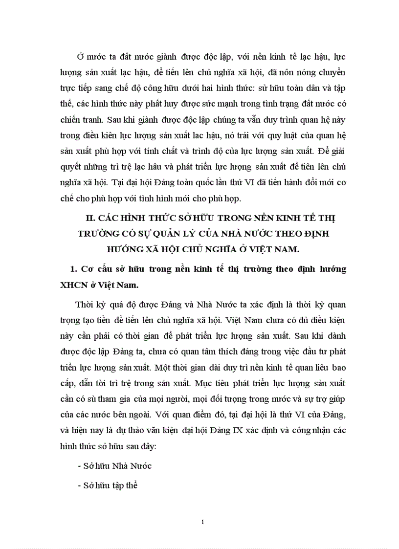 image for page Các hình thức sở hữu trong nền kinh tế thị trường có sự quản lý của Nhà Nước theo định hướng xã hội chủ nghĩa ở Việt Nam