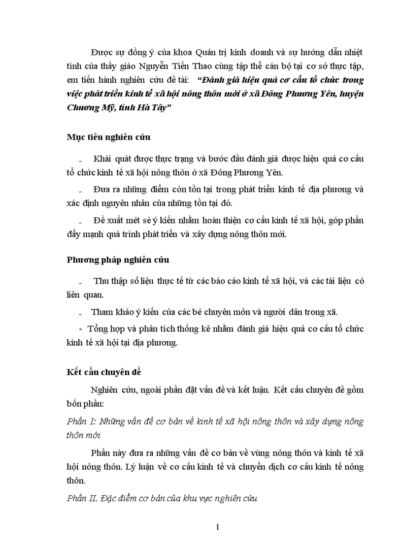 image for page Đánh giá hiệu quả cơ cấu tổ chức trong việc phát triển kinh tế xã hội nông thôn mới ở xã Đông Phương Yên huyện Chương Mỹ tỉnh Hà Tây