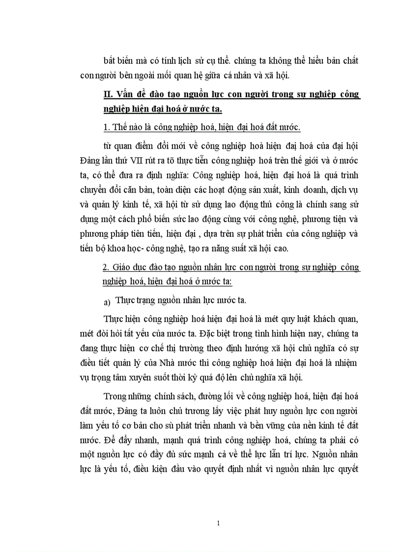 image for page Lý luận về con người và vấn đề về đào tạo nguồn lực con người trong sự nghiệp công nghệp hoá hiện đại hoá đất nước cho tiểu luận triết học của mình 1