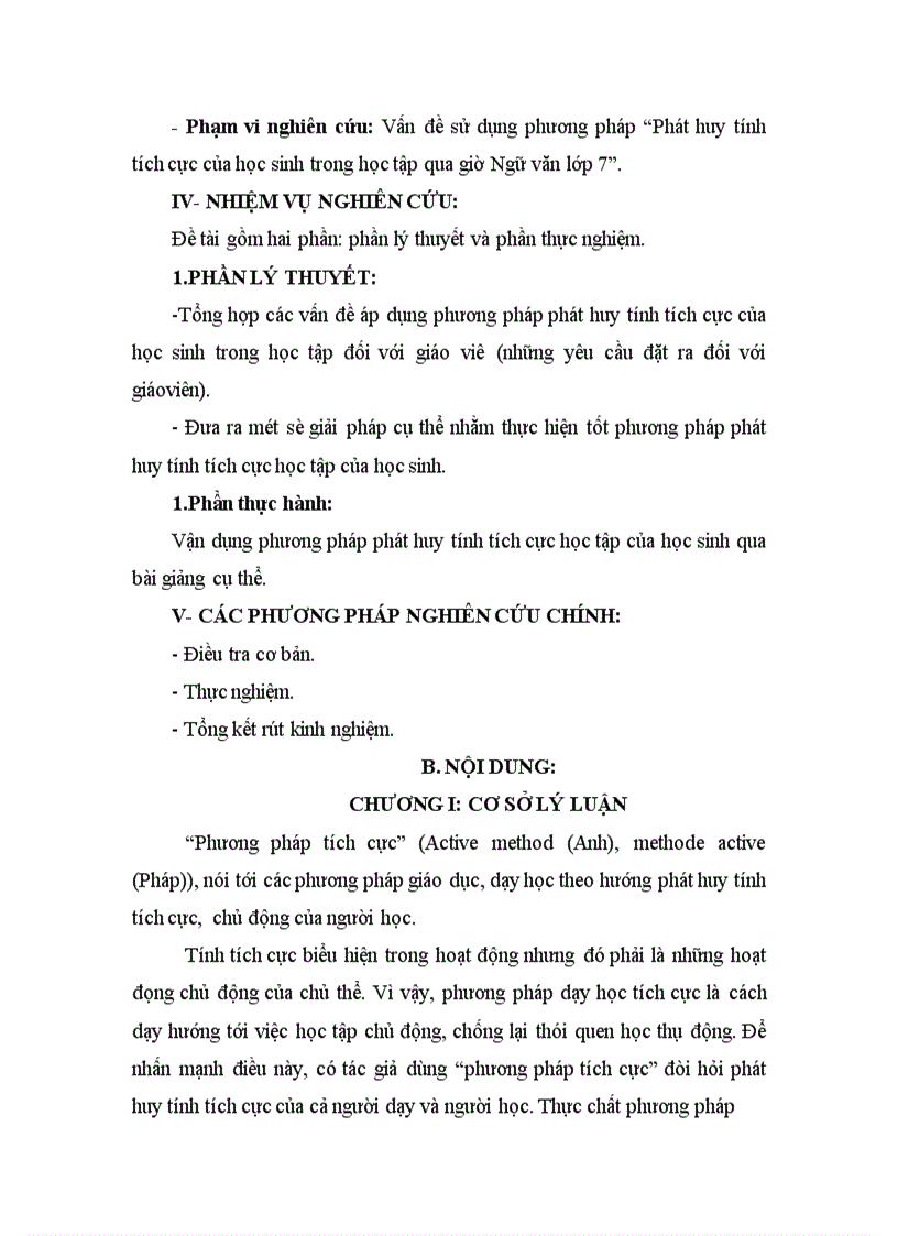 image for page Phát huy tính tịch cực học tập của học sinh qua giờ Ngữ văn ở lớp 7