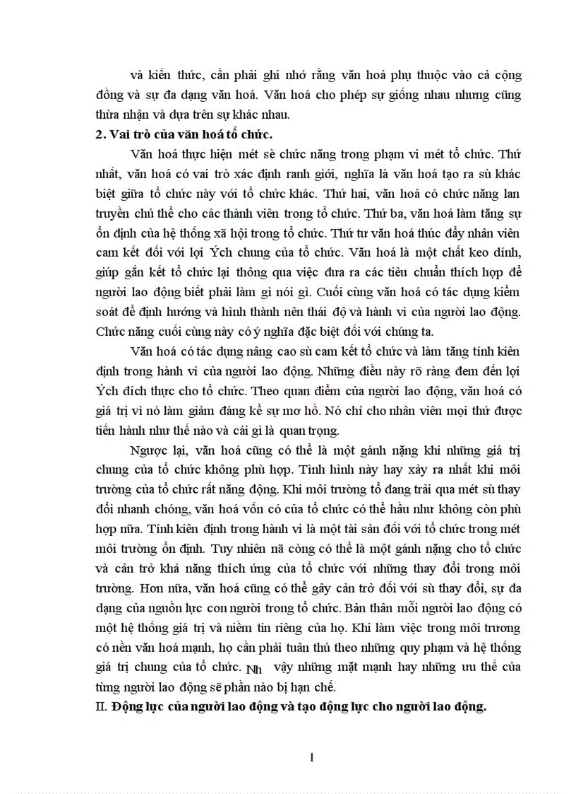 image for page Văn hoá tổ chức và tác động của văn hoá tổ chức tới động lực của người lao động
