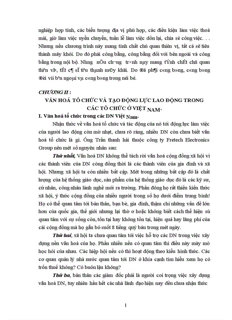 image for page Văn hoá tổ chức và tác động của văn hoá tổ chức tới động lực của người lao động