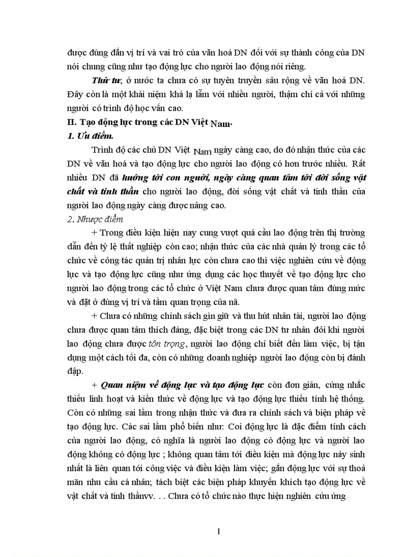 image for page Văn hoá tổ chức và tác động của văn hoá tổ chức tới động lực của người lao động