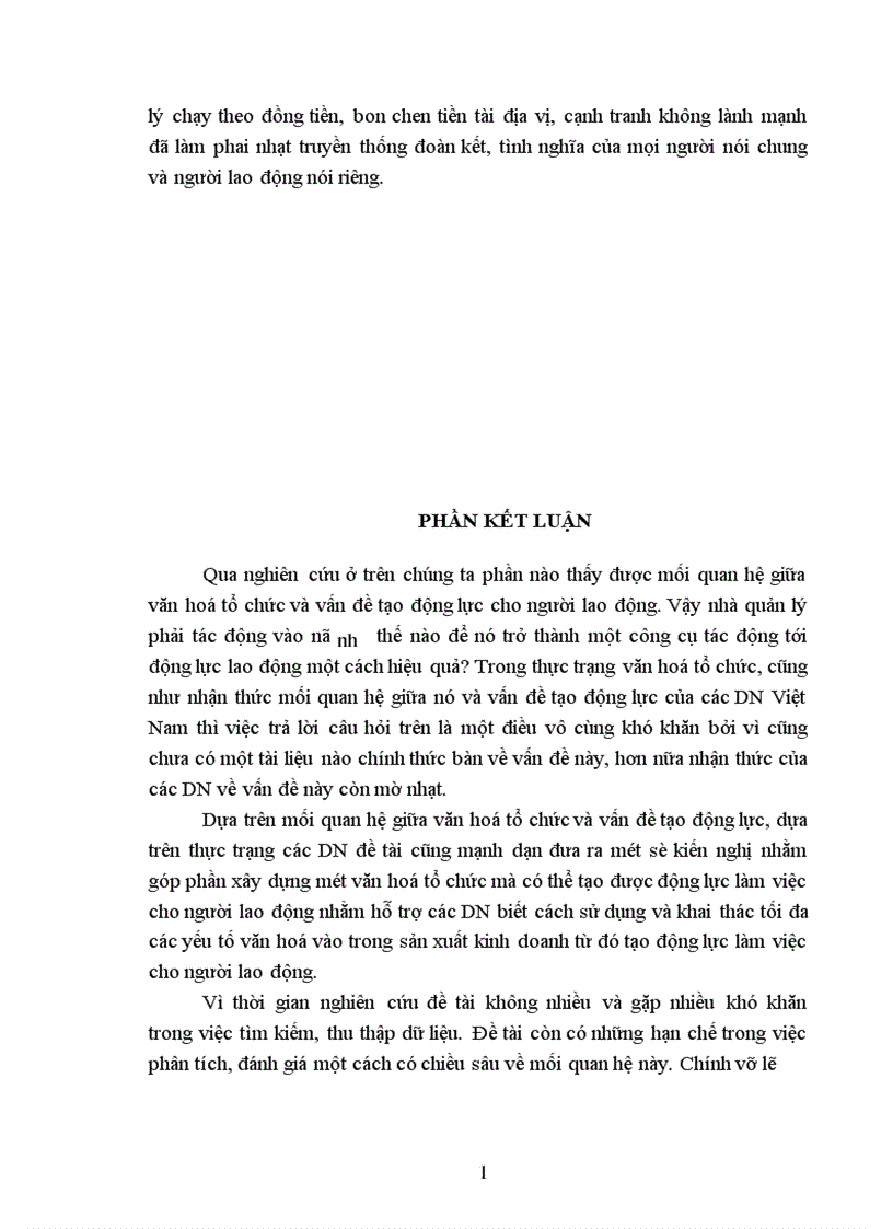 image for page Văn hoá tổ chức và tác động của văn hoá tổ chức tới động lực của người lao động