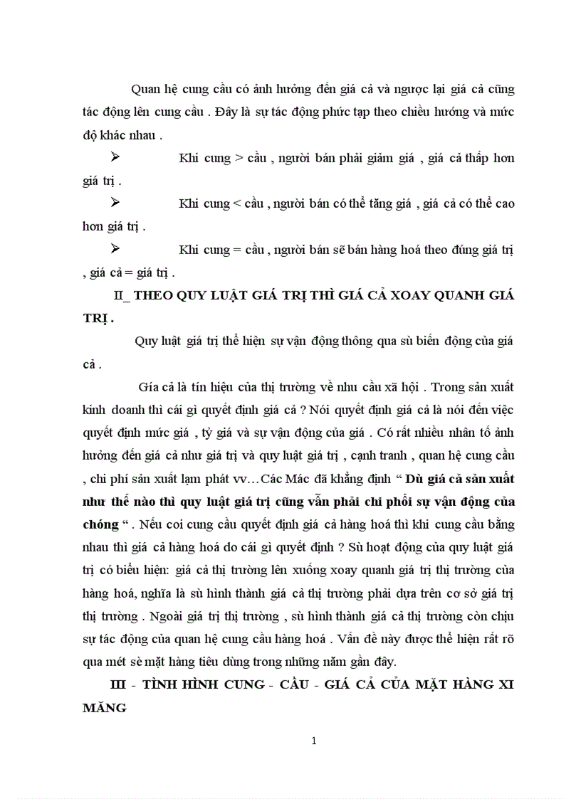 image for page Quan hệ cung cầu tác động đến sự lên xuống của giá cả của mặt hàng xi măng