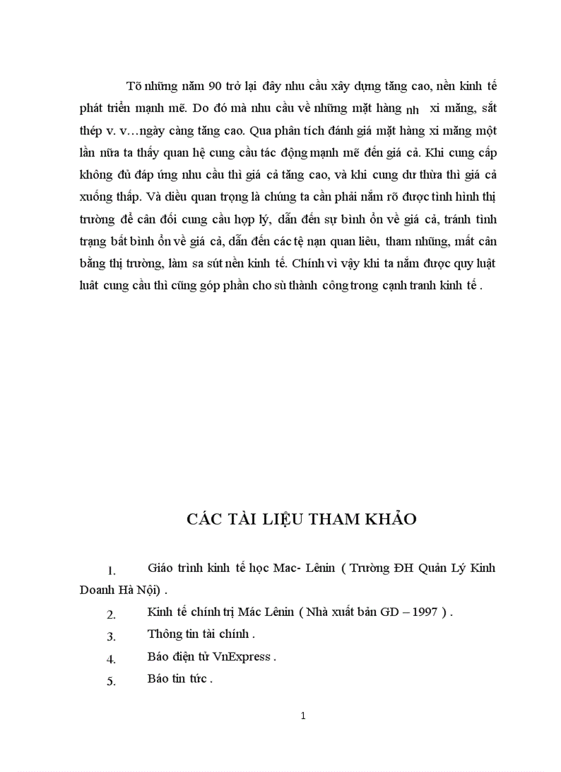 image for page Quan hệ cung cầu tác động đến sự lên xuống của giá cả của mặt hàng xi măng