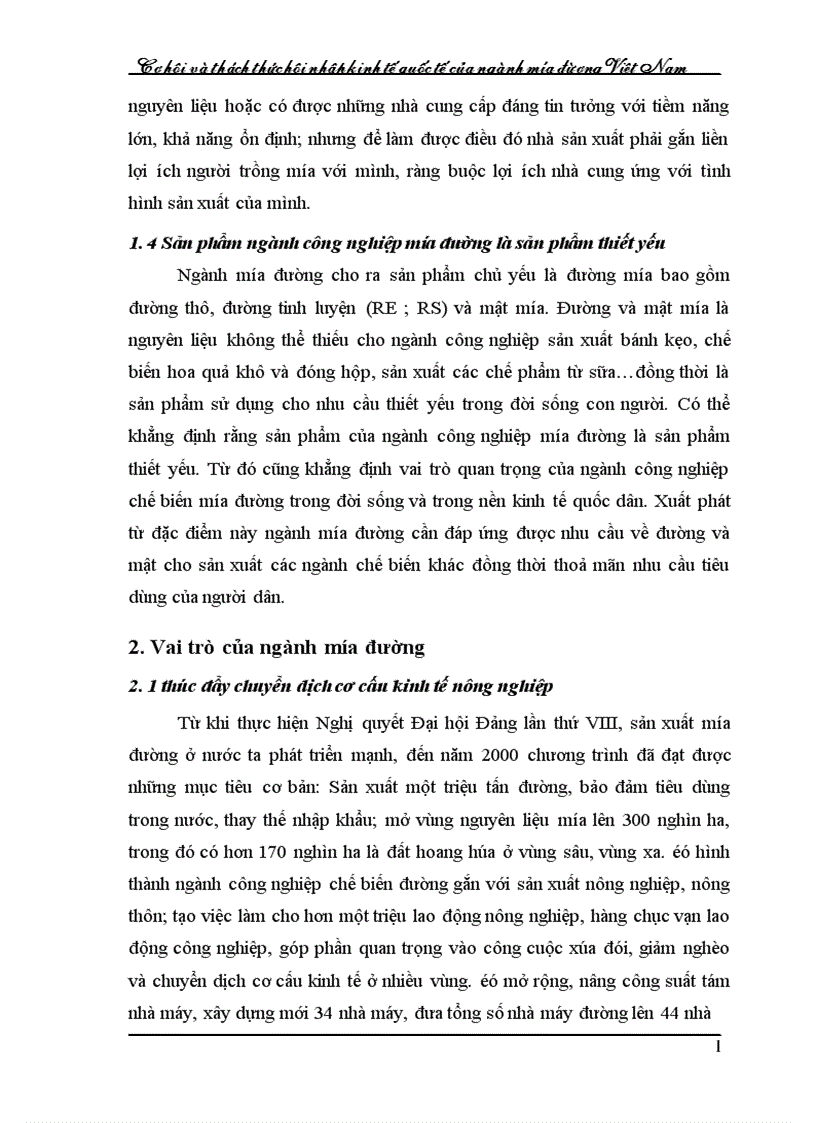 image for page Cơ hội và thách thức hội nhập kinh tế quốc tế của ngành mớa đường Việt Nam 1
