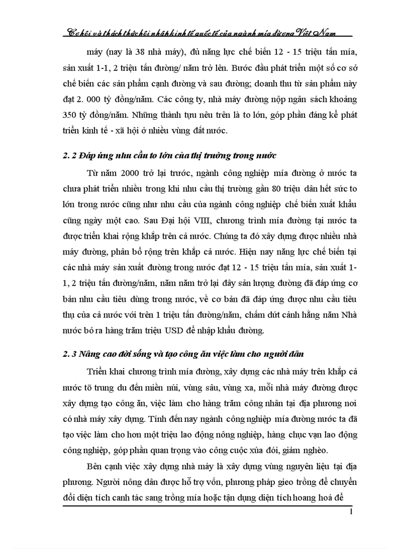 image for page Cơ hội và thách thức hội nhập kinh tế quốc tế của ngành mớa đường Việt Nam 1