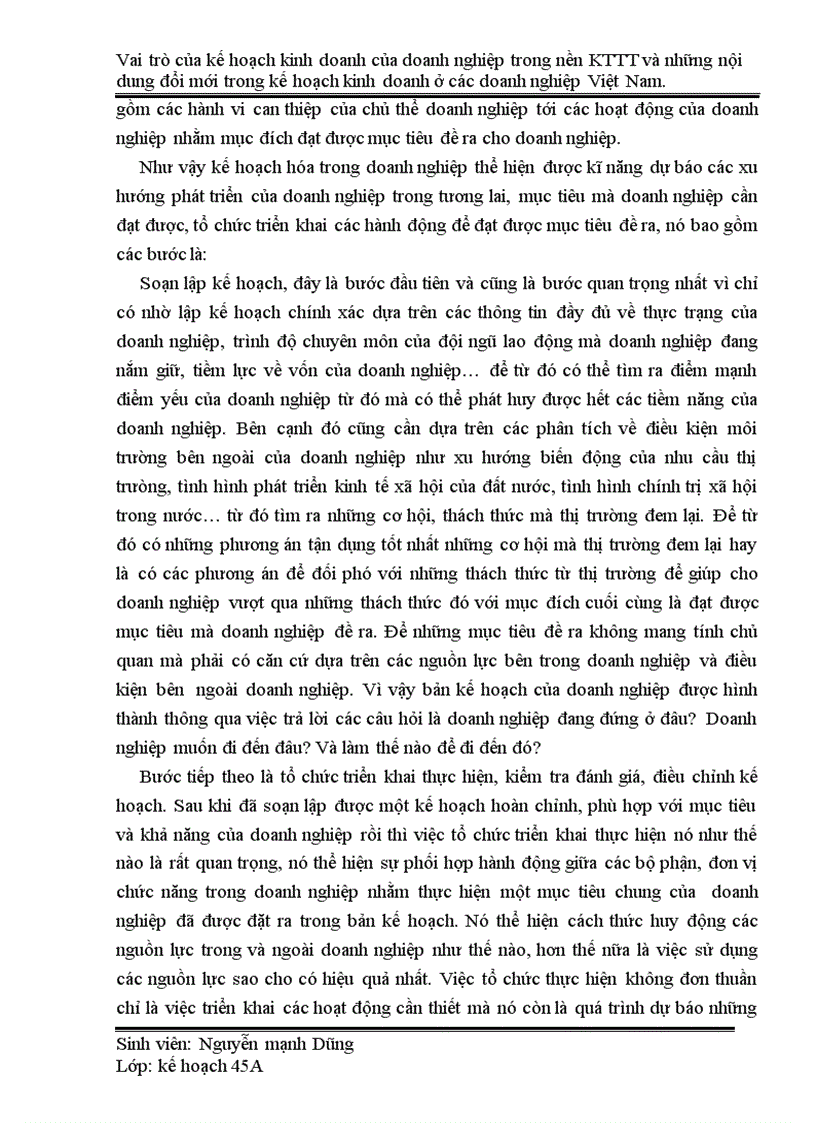 image for page Vai trò của kế hoạch kinh doanh của doanh nghiệp trong nền KTTT và những nội dung đổi mới trong kế hoạch kinh doanh ở các doanh nghiệp Việt Nam 1