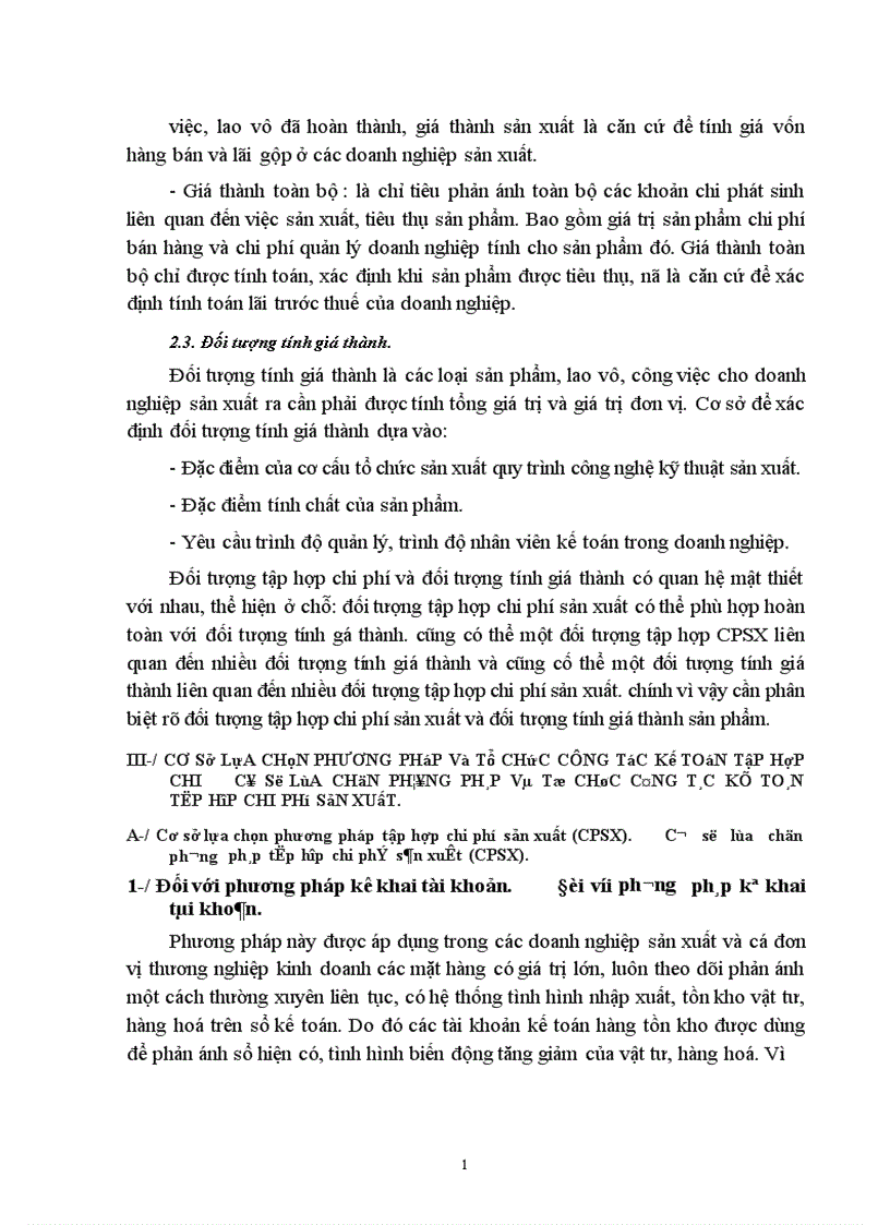 image for page Cơ sở lựa chọn và trình tự hạch toán các phương pháp tập hợp chi phí và tính giá thành sản phẩm 1