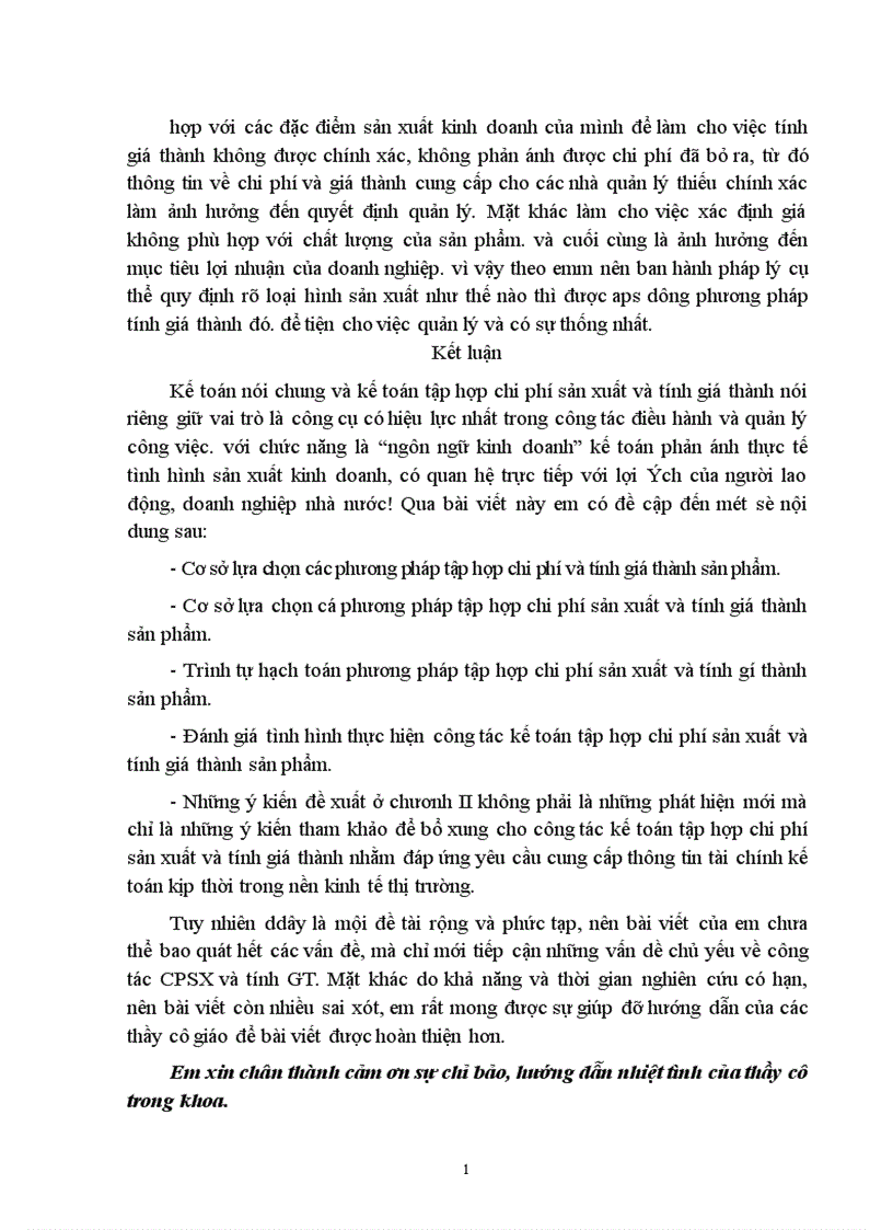 image for page Cơ sở lựa chọn và trình tự hạch toán các phương pháp tập hợp chi phí và tính giá thành sản phẩm 1