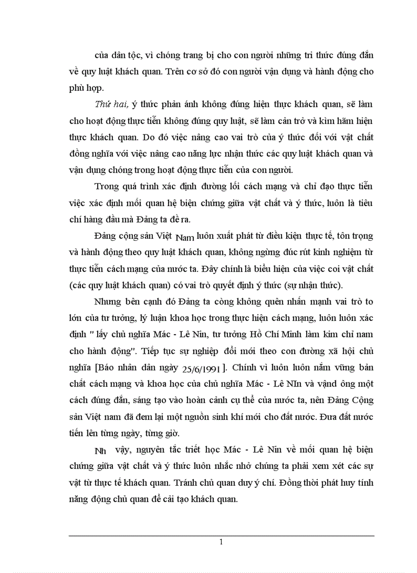 image for page Mối quan hệ giữa vật chất và ý thức vận dụng vào hoạt động thực tiễn trong sự nghiệp xây dựng chủ nghĩa xã hội ở nước ta hiện nay Mở đầu Như chúng ta đã biết kể từ khi hệ thống xã hội chủ nghĩa trên toàn thế giới sụp đổ