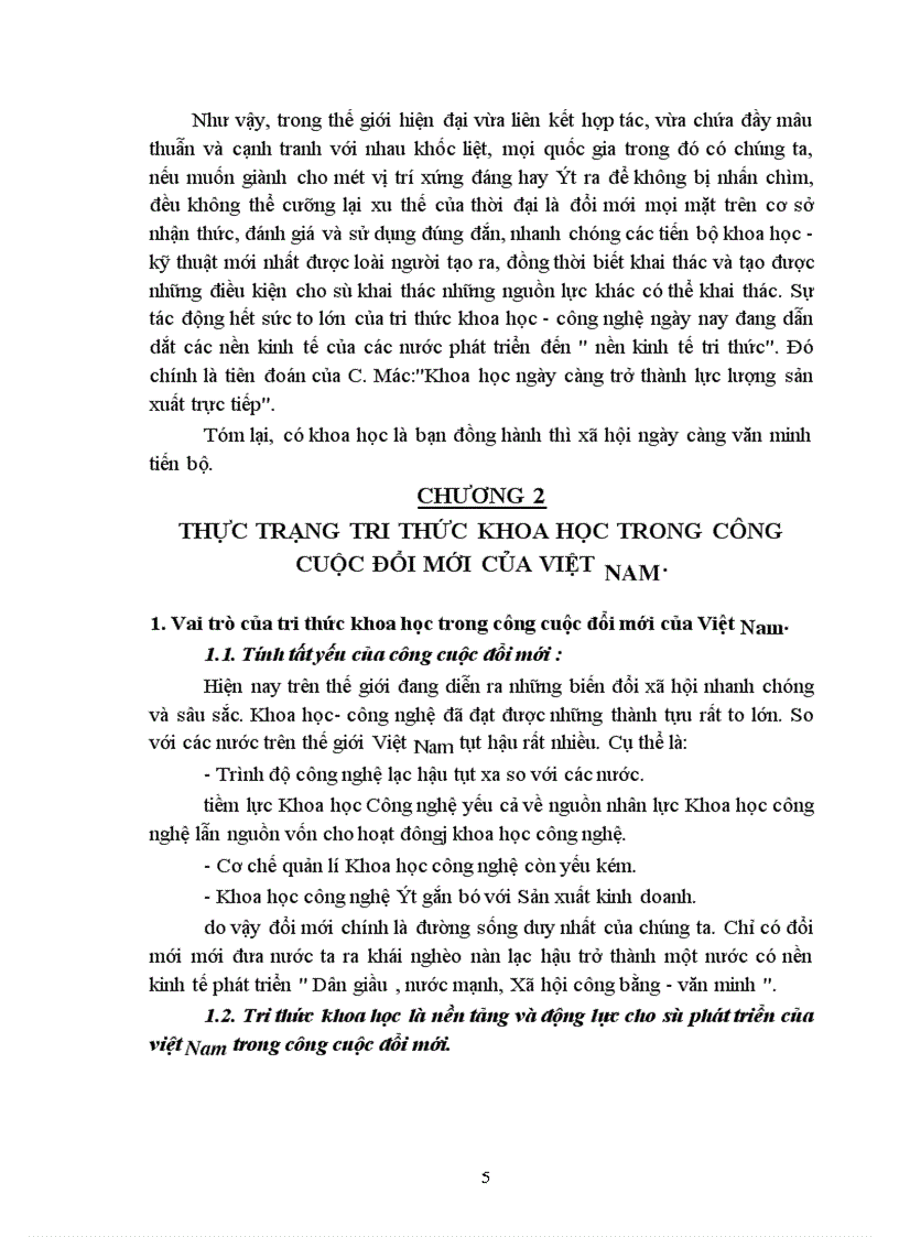 image for page Vai trò của tri thức khoa học trong công cuộc đổi mới của Việt Nam