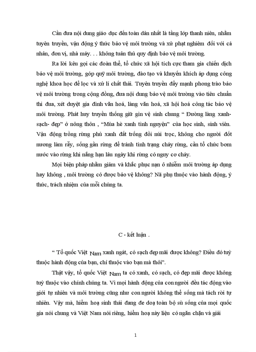 image for page Vận dụng cặp phạm trù Nguyên nhân kết quả để giải thích thực trạng môi trường ở Việt Nam