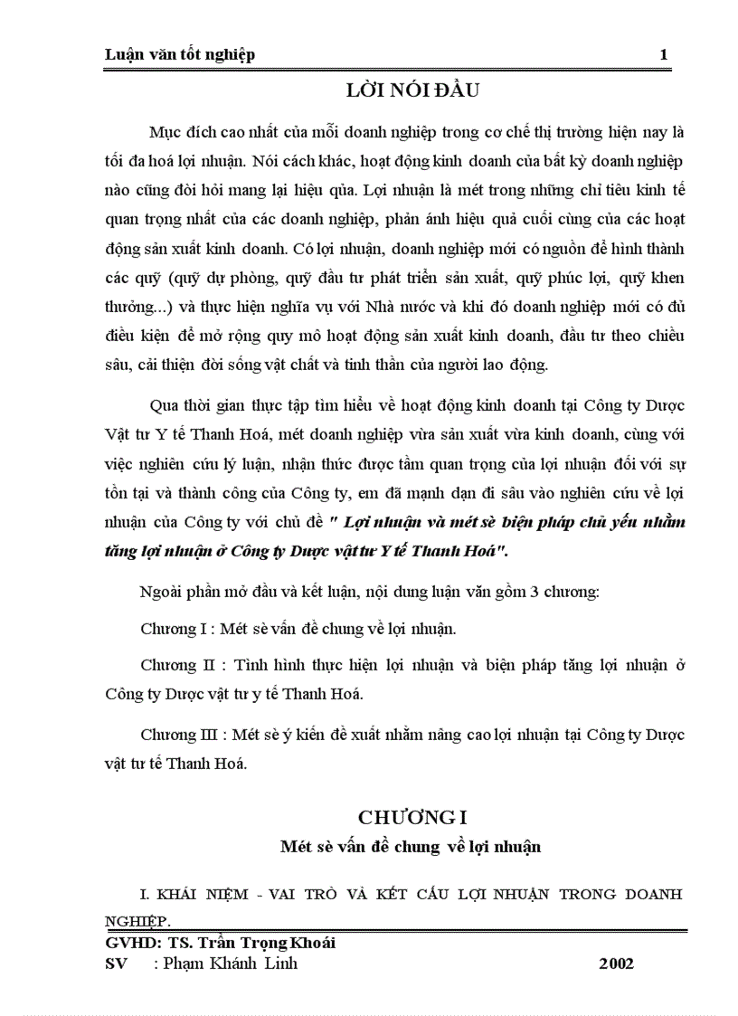 image for page Lợi nhuận và một số biện pháp chủ yếu nhằm tăng lợi nhuận ở Công ty Dược vật tư Y tế Thanh Hoá 1