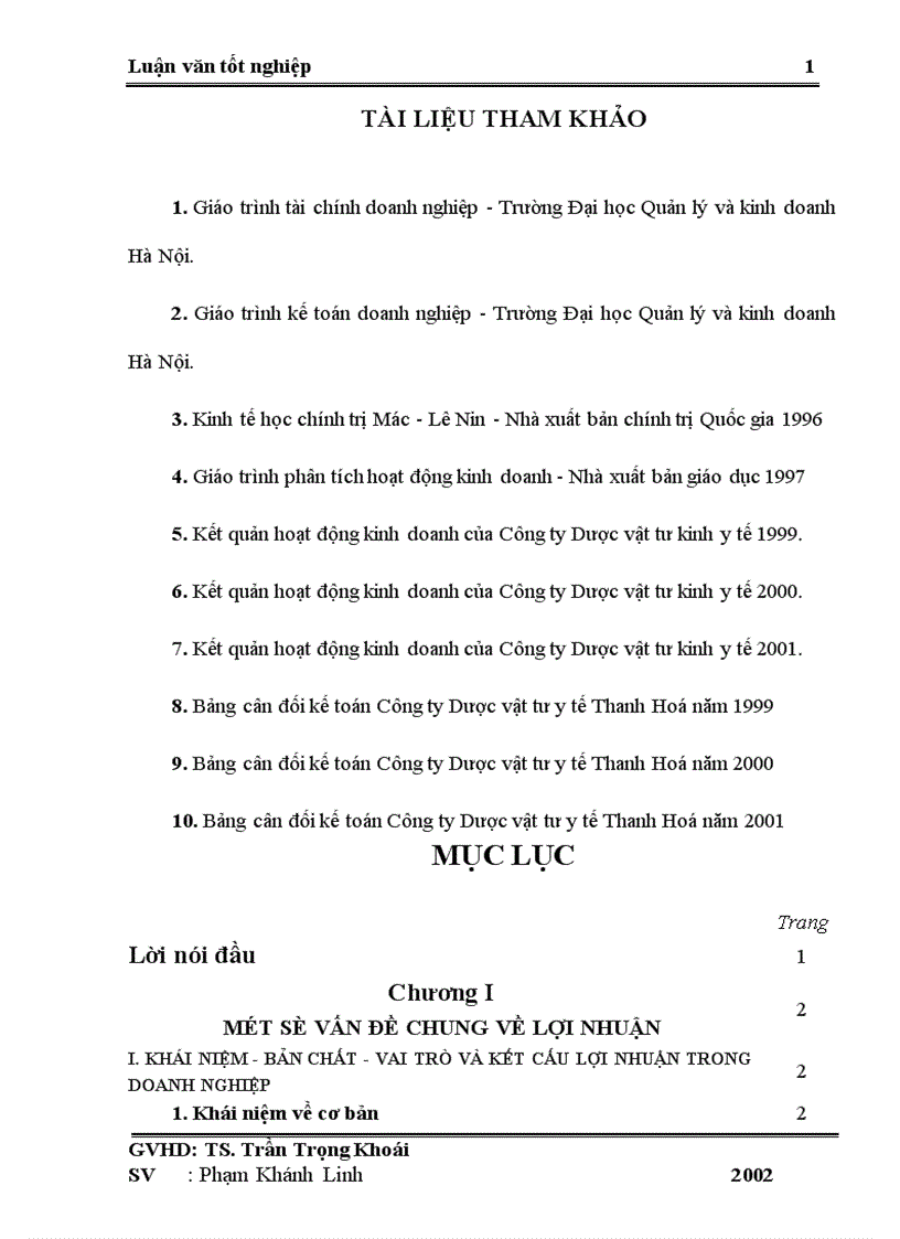 image for page Lợi nhuận và một số biện pháp chủ yếu nhằm tăng lợi nhuận ở Công ty Dược vật tư Y tế Thanh Hoá 1
