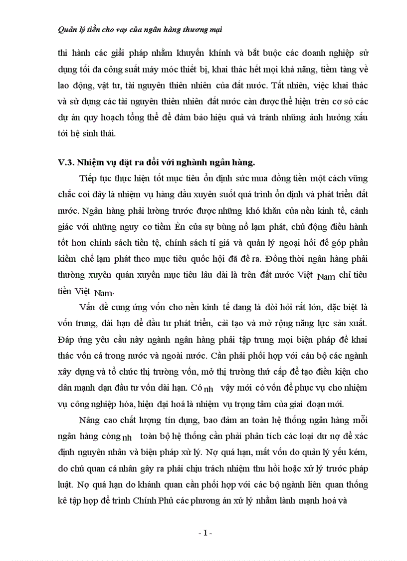 image for page Một số vấn đề về quản lý tiền cho vay của các ngân hàng thương mại ở Việt Nam hiện nay