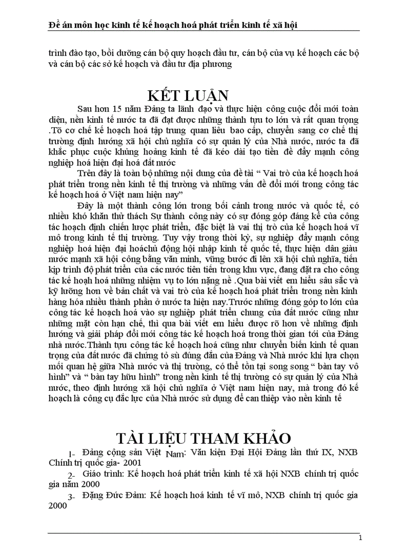 image for page Vai trò của kế hoạch hoá phát triển trong nền kinh tế thị trường và những vấn đề đổi mới trong công tác kế hoạch hoá ở Việt Nam hiện nay