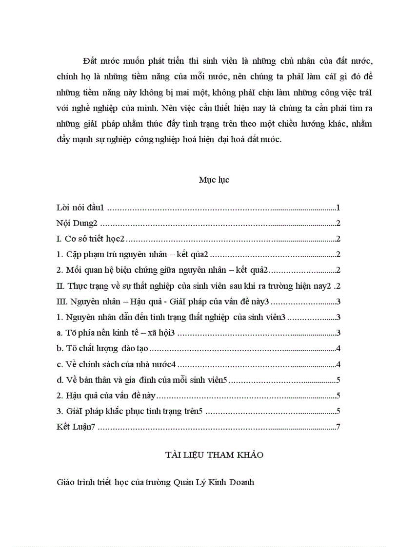 image for page Vấn đề thất nghiệp của sinh viên sau khi ra trường nhìn từ góc độ triết học 1