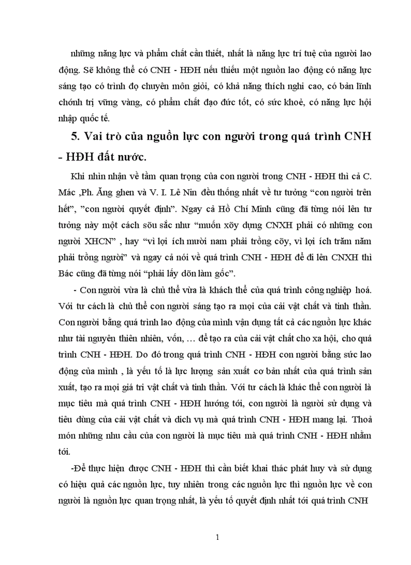 image for page Vai trò của nguồn lực con người và các giải pháp nhằm phát huy vai trò của con người trong thời kì công nghiệp hoá hiện đại hoá 1