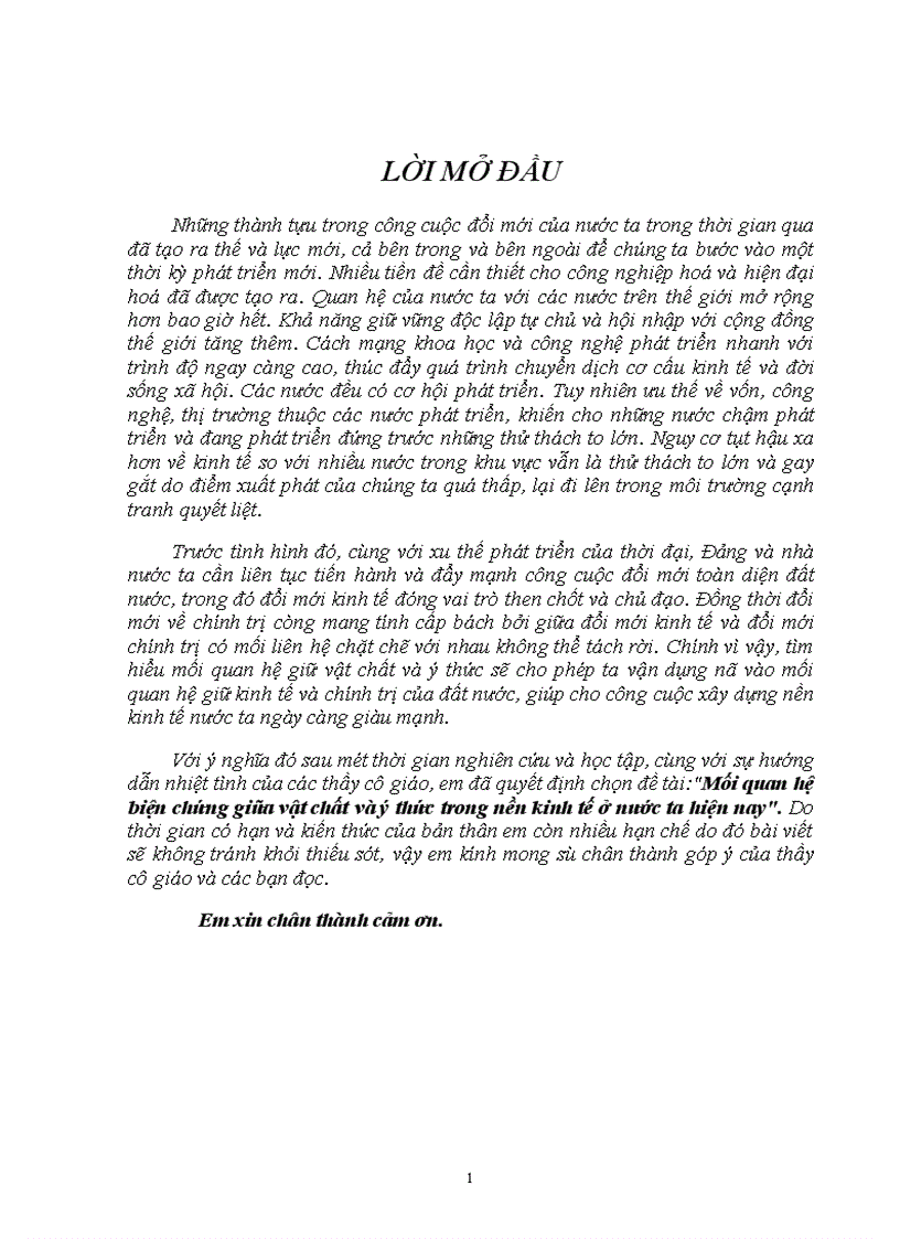 image for page Mối quan hệ biện chứng giữa vật chất và ý thức trong nền kinh tế ở nước ta hiện nay 1