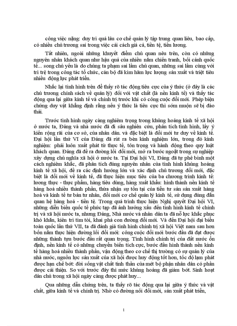 image for page Mối quan hệ biện chứng giữa vật chất và ý thức trong nền kinh tế ở nước ta hiện nay 1