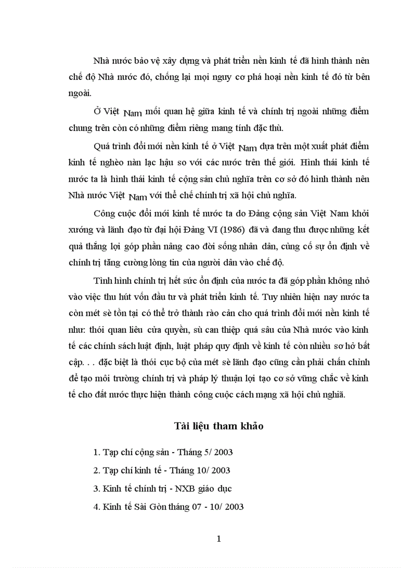 image for page Mối quan hệ giữa nền kinh tế và chính trị trong cuộc cuộc đổi mới nền kinh tế ở nước ta hiện nay 1