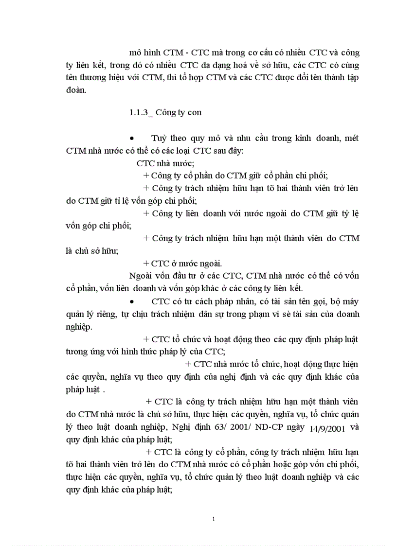 image for page Khả năng vận dụng mô hình công ty mẹ công ty con trong nền kinh tế Việt Nam 1