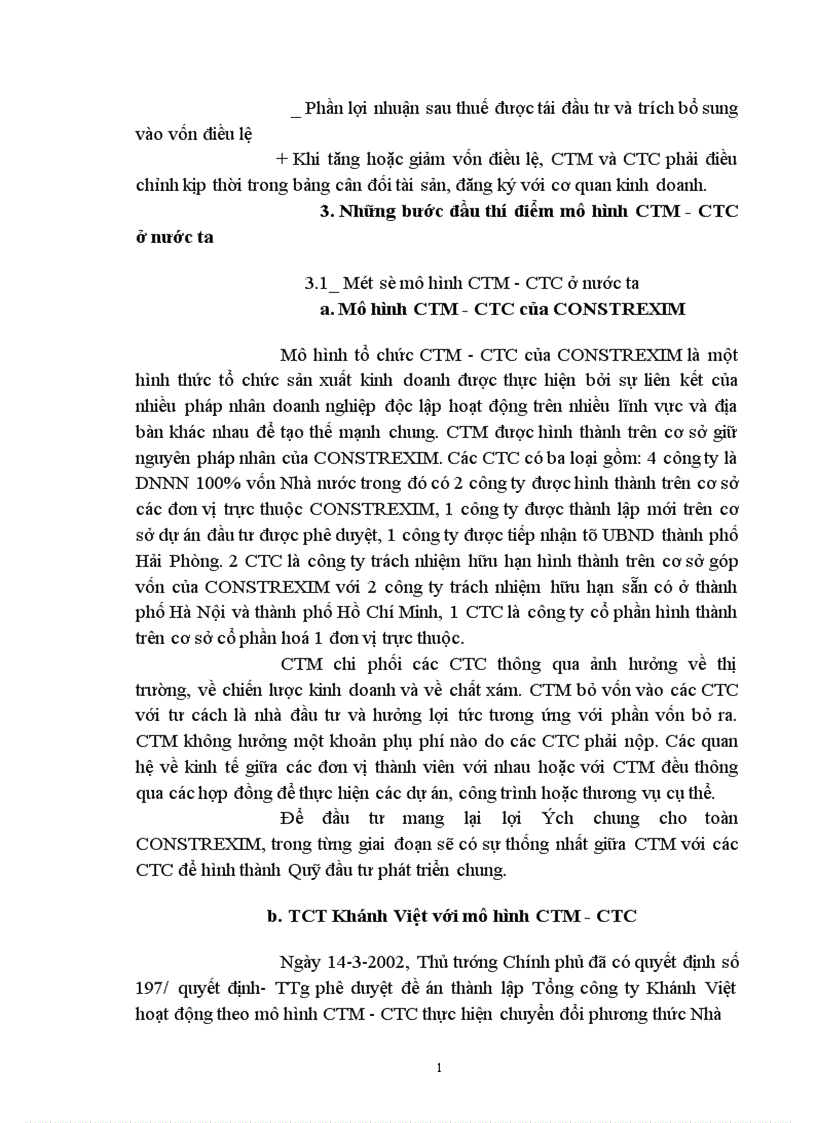 image for page Khả năng vận dụng mô hình công ty mẹ công ty con trong nền kinh tế Việt Nam 1