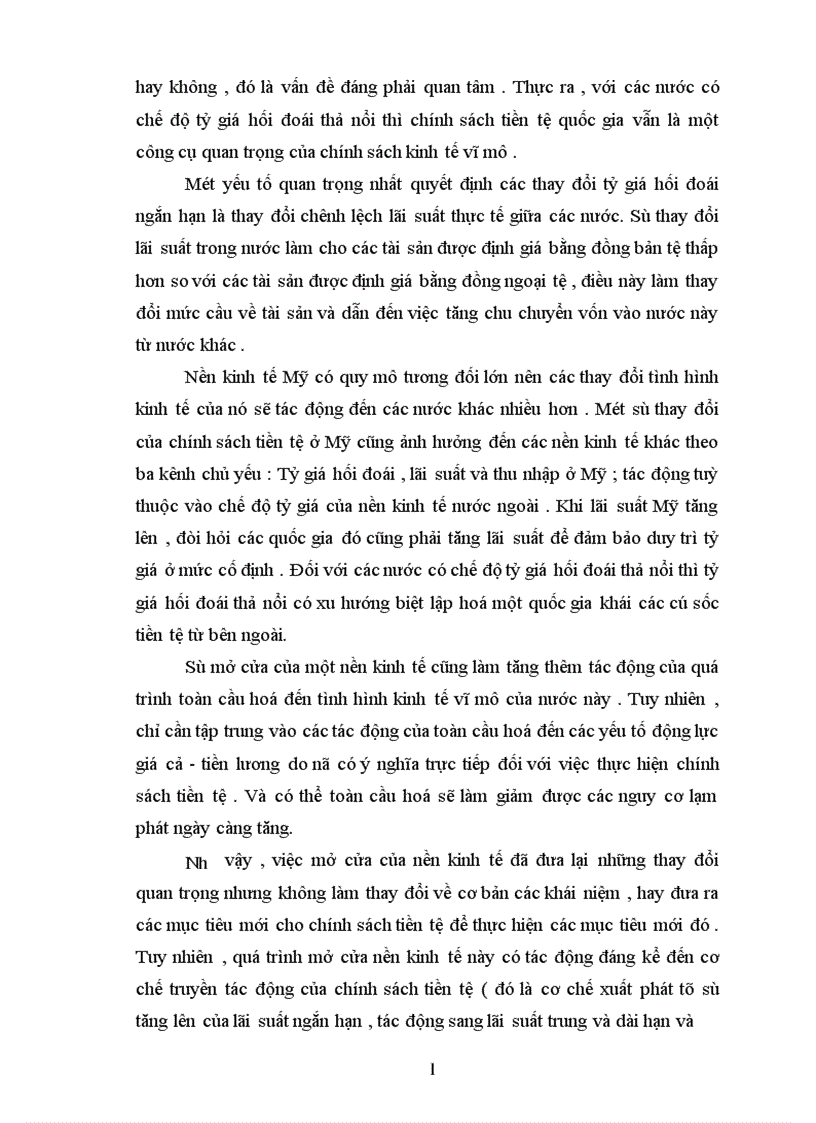 image for page Tác động của toàn cầu hoá đến chính sách tiền tệ và chính sách tiền tệ trong nền kinh tế mở