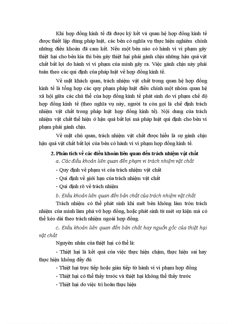 image for page Trách nhiệm vật chất do vi phạm hợp đồng kinh tế Trình bày một vụ tranh chấp hợp đồng kinh tế trước tòa án và trách nhiệm của bên vi phạm 1
