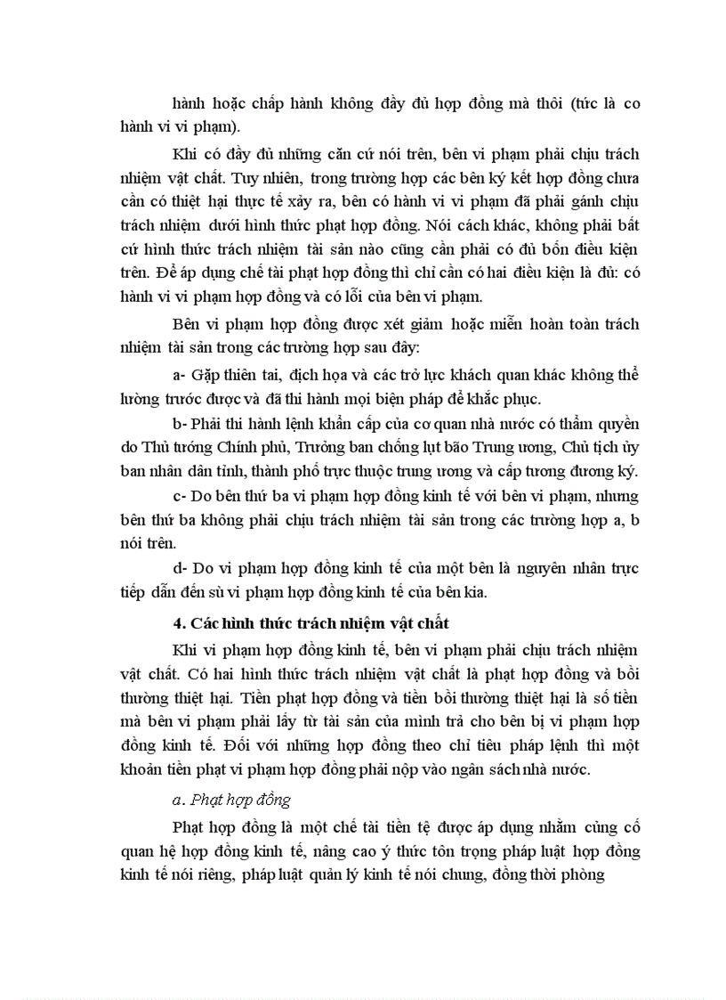 image for page Trách nhiệm vật chất do vi phạm hợp đồng kinh tế Trình bày một vụ tranh chấp hợp đồng kinh tế trước tòa án và trách nhiệm của bên vi phạm 1