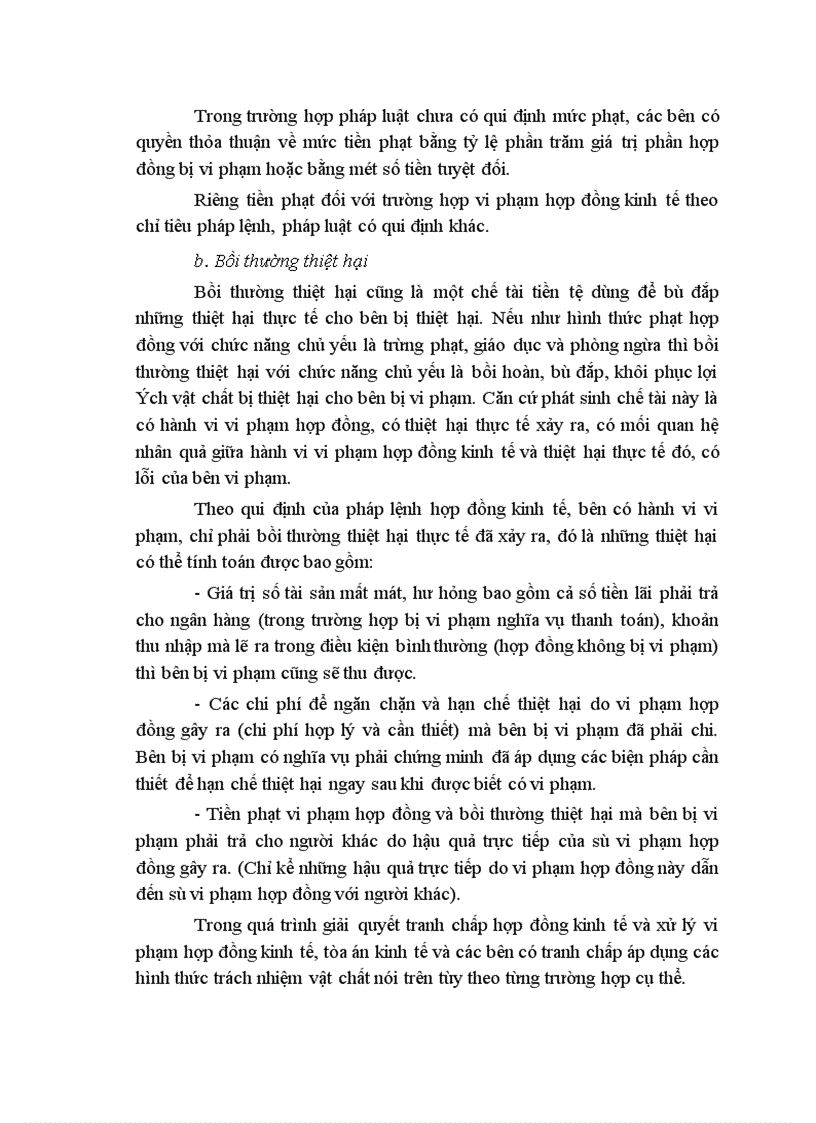 image for page Trách nhiệm vật chất do vi phạm hợp đồng kinh tế Trình bày một vụ tranh chấp hợp đồng kinh tế trước tòa án và trách nhiệm của bên vi phạm 1