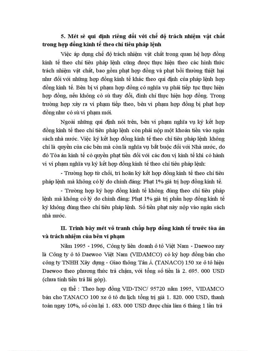 image for page Trách nhiệm vật chất do vi phạm hợp đồng kinh tế Trình bày một vụ tranh chấp hợp đồng kinh tế trước tòa án và trách nhiệm của bên vi phạm 1