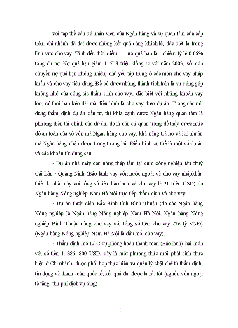 image for page Hoạt động thẩm định và giải pháp nâng cao hiệu quả thẩm định tại Chi nhánh Ngân hàng Nông nghiệp và Phát triển nông thôn Nam Hà Nội 1