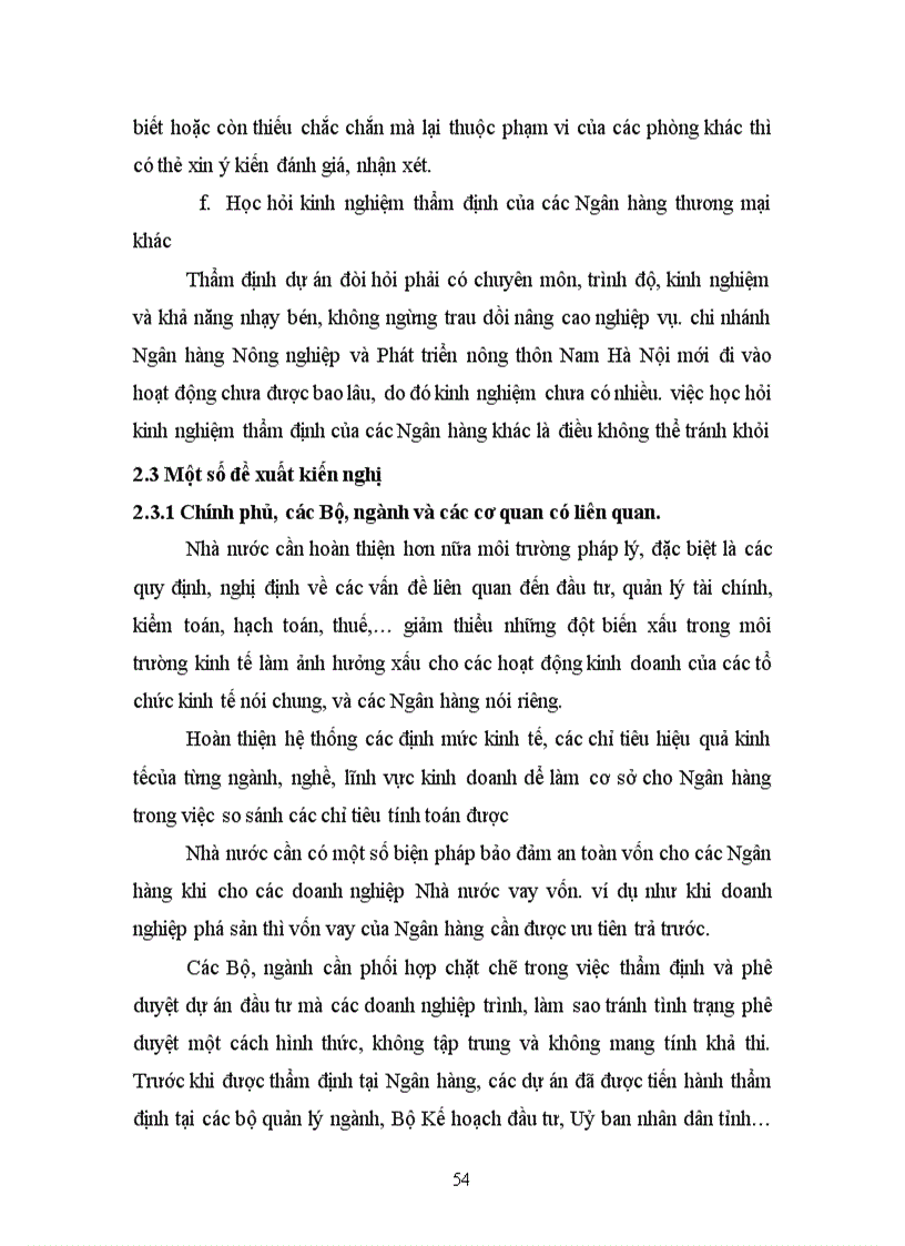 image for page Hoạt động thẩm định và giải pháp nâng cao hiệu quả thẩm định tại Chi nhánh Ngân hàng Nông nghiệp và Phát triển nông thôn Nam Hà Nội 1