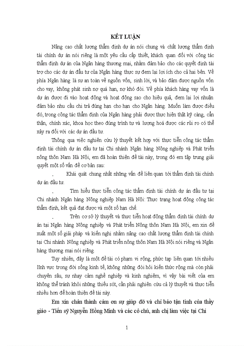 image for page Hoạt động thẩm định và giải pháp nâng cao hiệu quả thẩm định tại Chi nhánh Ngân hàng Nông nghiệp và Phát triển nông thôn Nam Hà Nội 1
